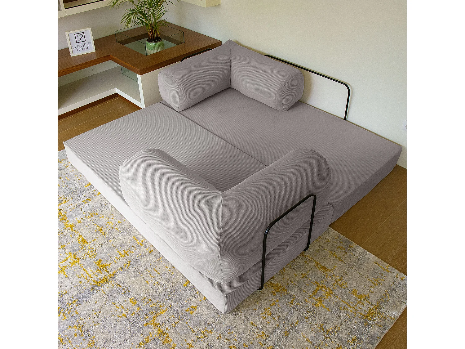 Canapé droit convertible MOUSSINO 3 pl, déhoussable