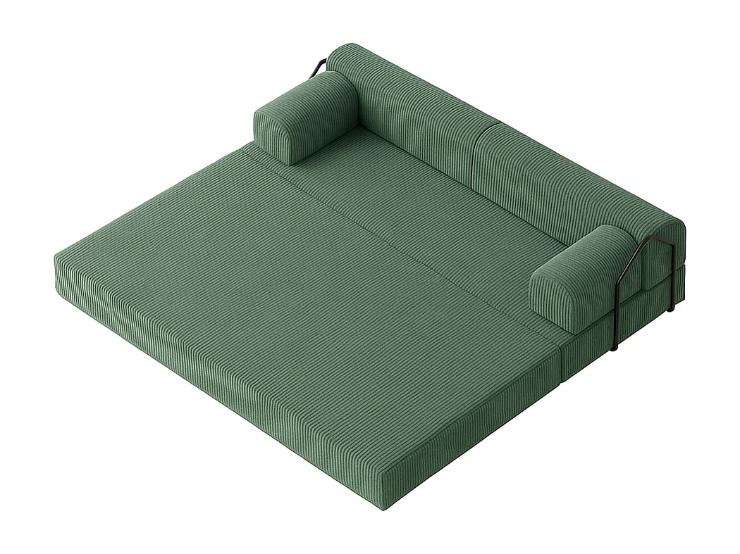 Canapé droit convertible KOMFY 3 pl, déhoussable