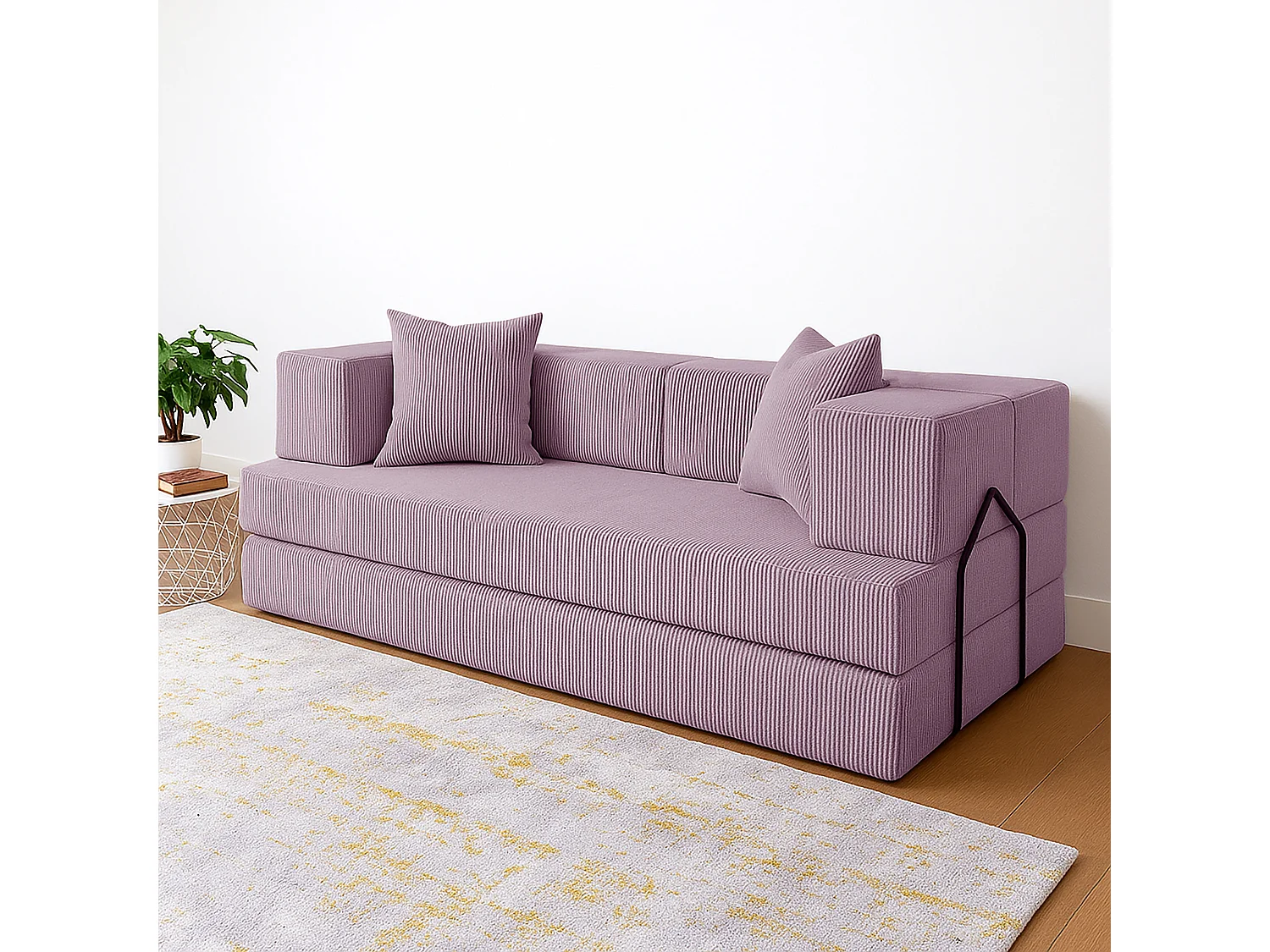 Canapé droit convertible FLEXIMOOD 3 pl, déhoussable