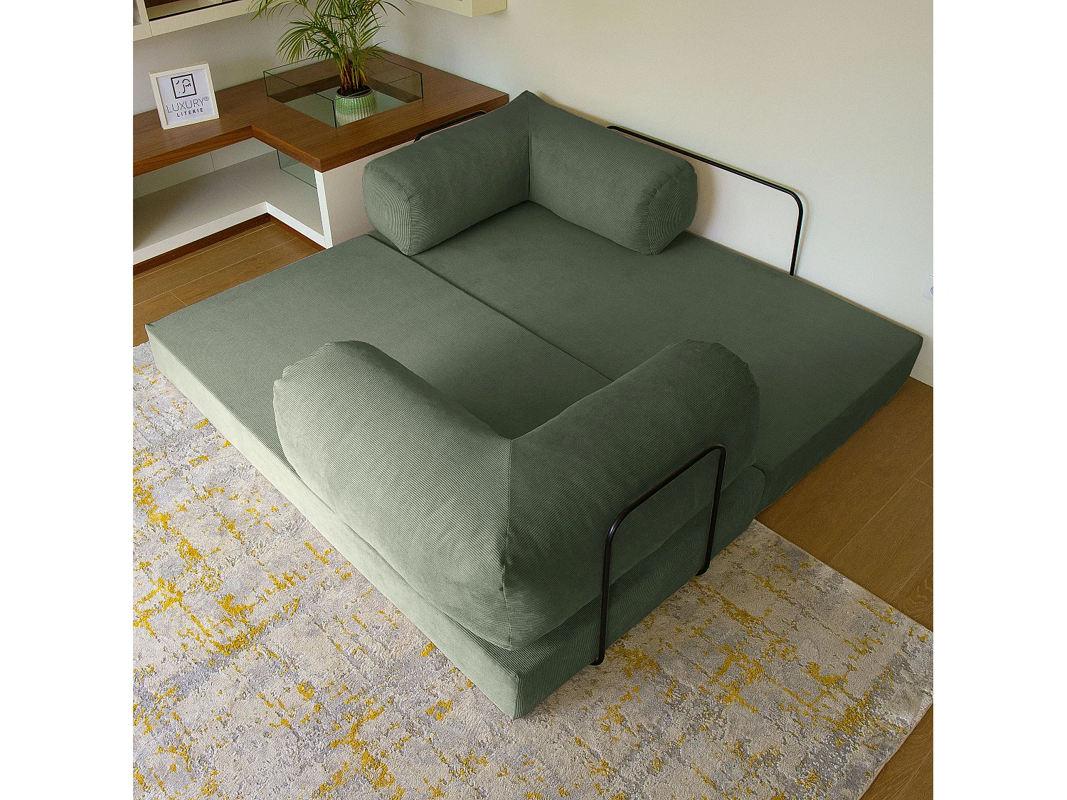 Canapé droit convertible MOUSSINO 3 pl, déhoussable
