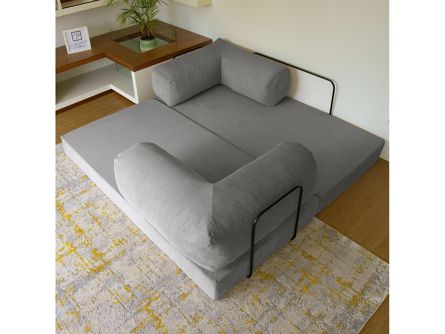 Canapé droit convertible MOUSSINO 3 pl, déhoussable