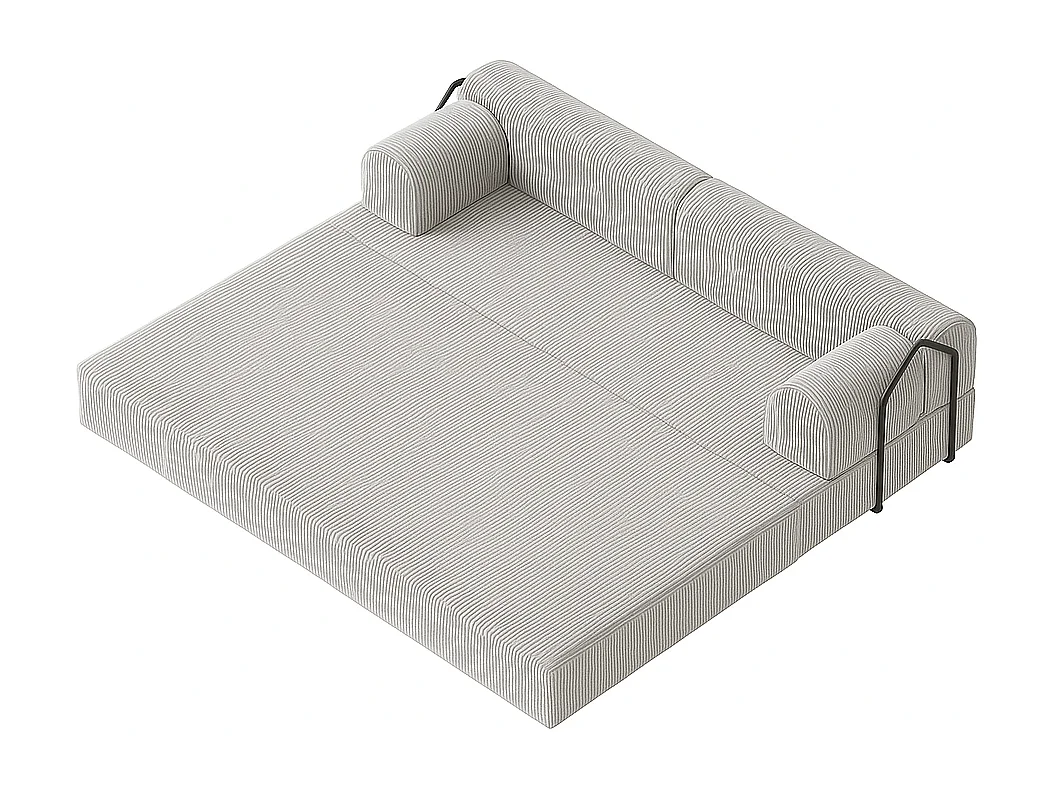 Canapé droit convertible KOMFY 3 pl, déhoussable