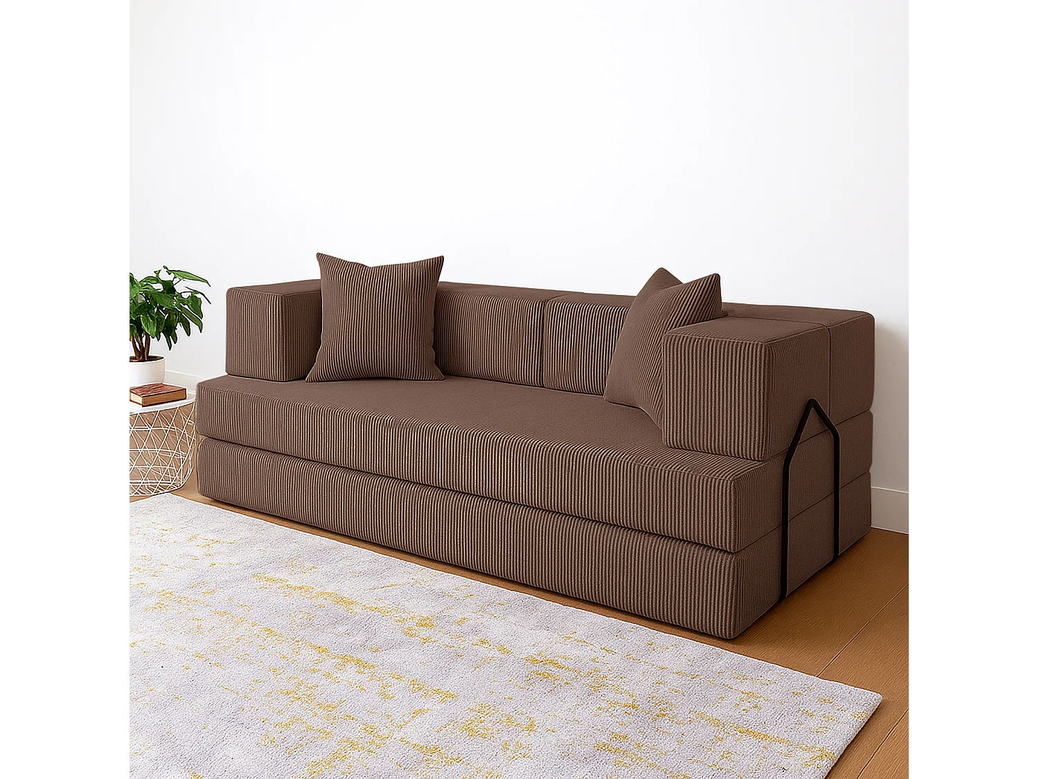 Canapé droit convertible FLEXIMOOD 3 pl, déhoussable