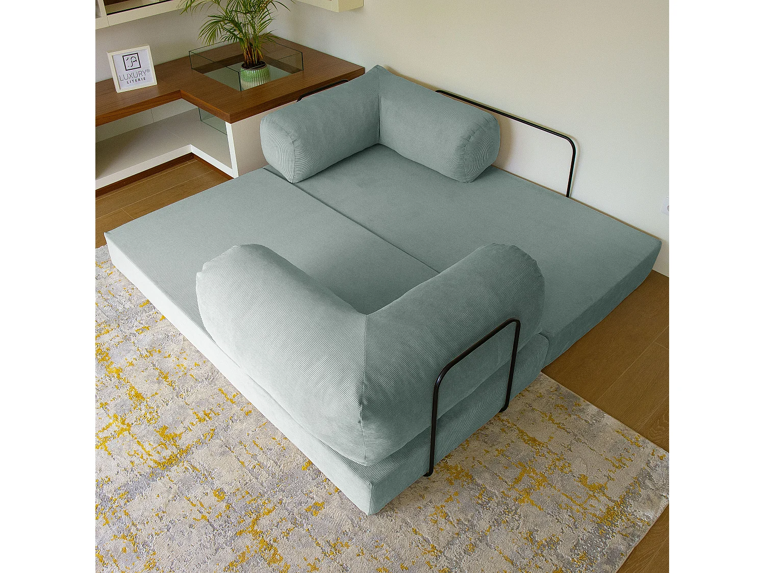 Canapé droit convertible MOUSSINO 3 pl, déhoussable