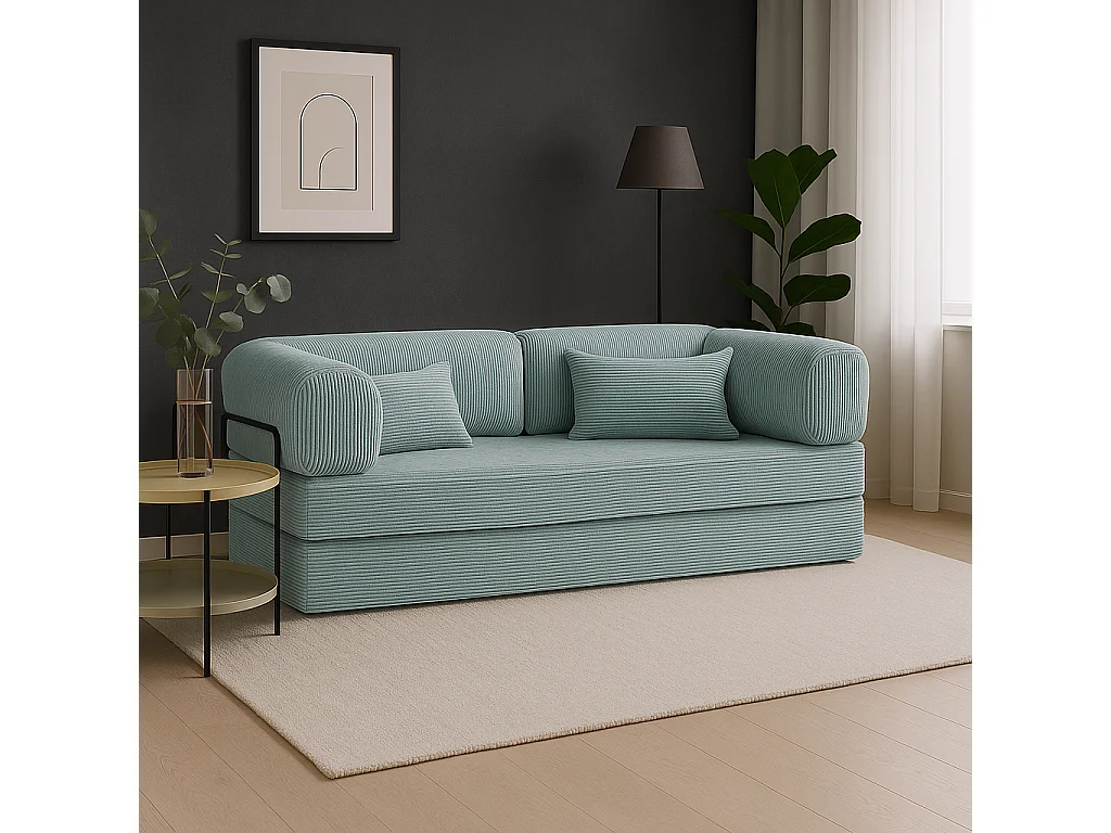 Canapé droit convertible MOUSSINO 3 pl, déhoussable