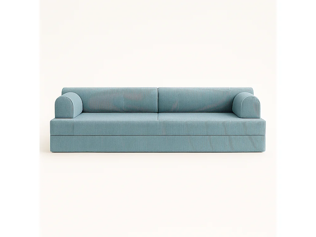 Canapé droit convertible KOMFY 3 pl, déhoussable