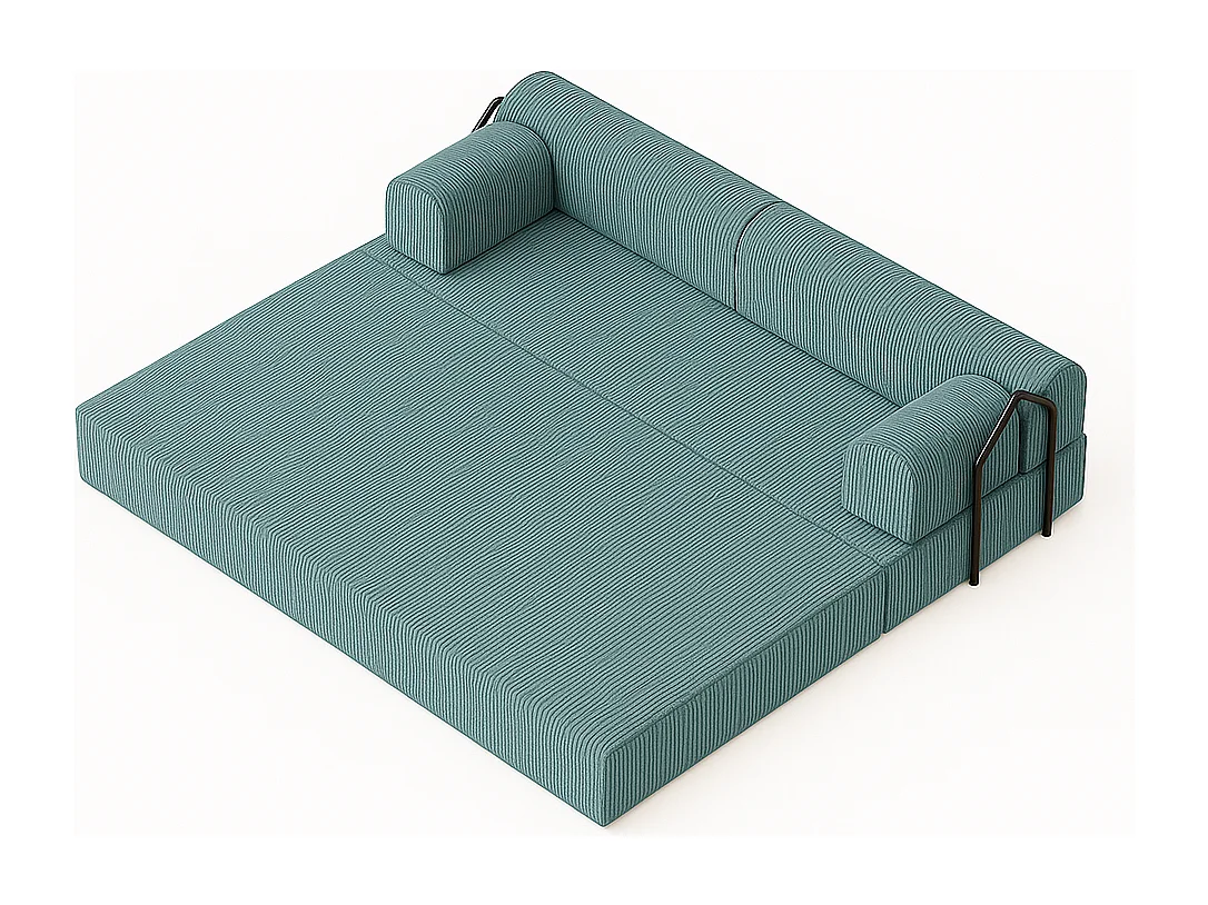 Canapé droit convertible KOMFY 3 pl, déhoussable