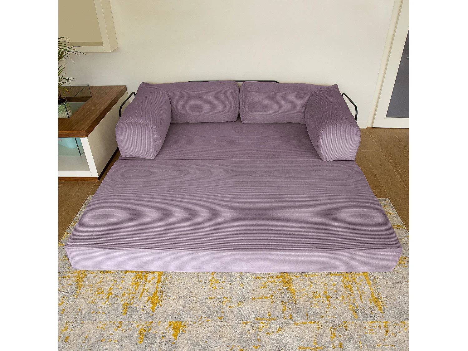Canapé droit convertible MOUSSINO 3 pl, déhoussable