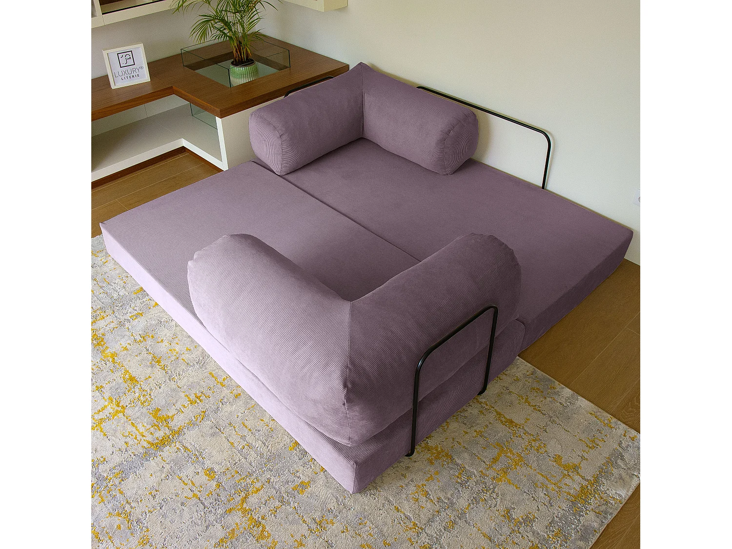 Canapé droit convertible MOUSSINO 3 pl, déhoussable