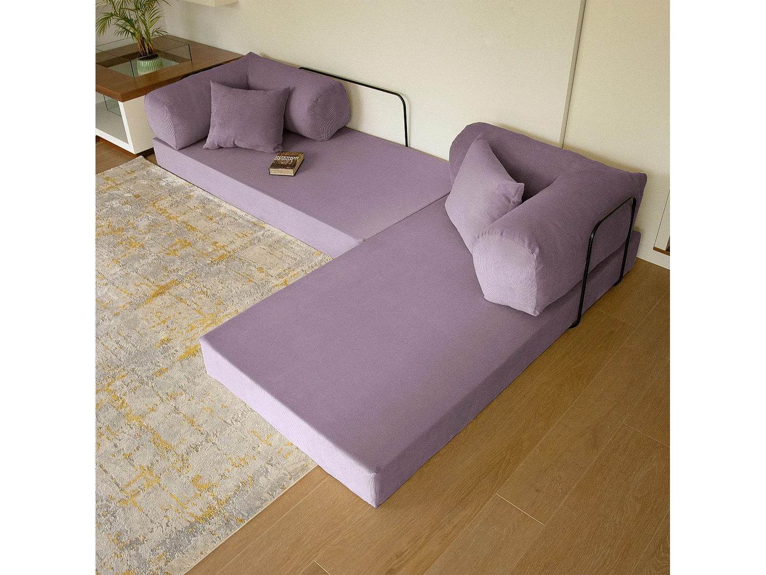 Canapé droit convertible MOUSSINO 3 pl, déhoussable