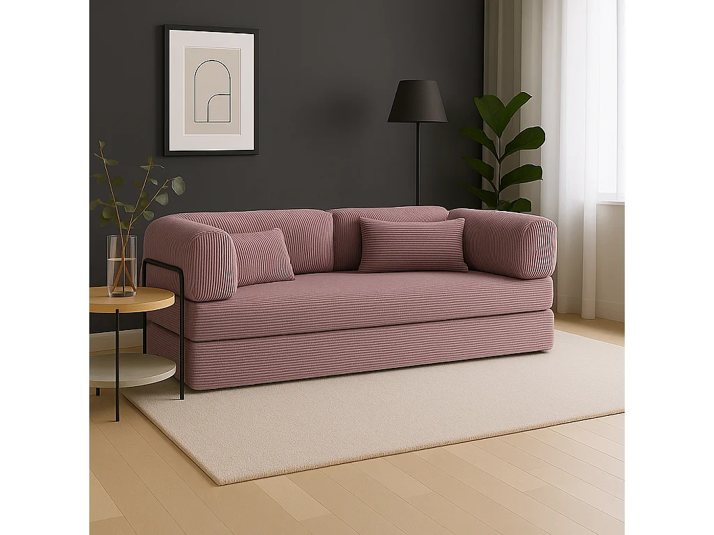 Canapé droit convertible MOUSSINO 3 pl, déhoussable