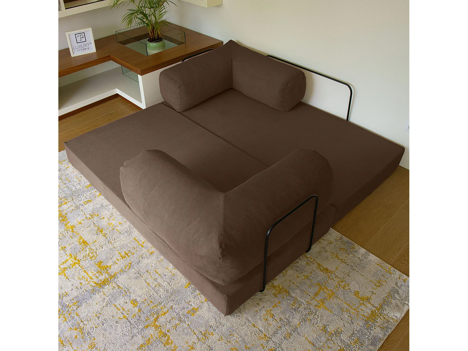 Canapé droit convertible MOUSSINO 3 pl, déhoussable