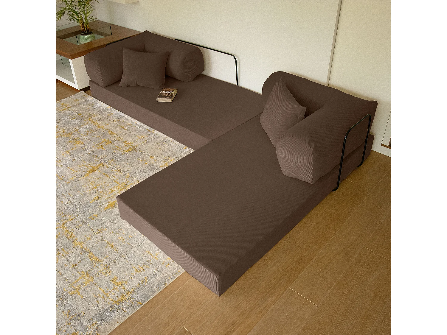 Canapé droit convertible MOUSSINO 3 pl, déhoussable