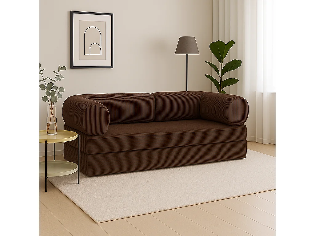 Canapé droit convertible MOUSSINO 3 pl, déhoussable