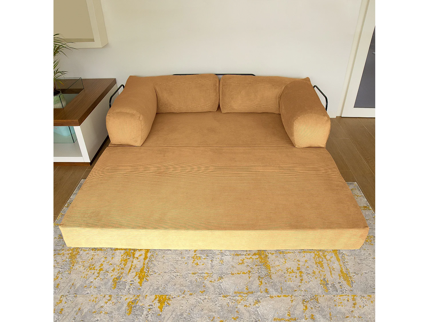 Canapé droit convertible MOUSSINO 3 pl, déhoussable