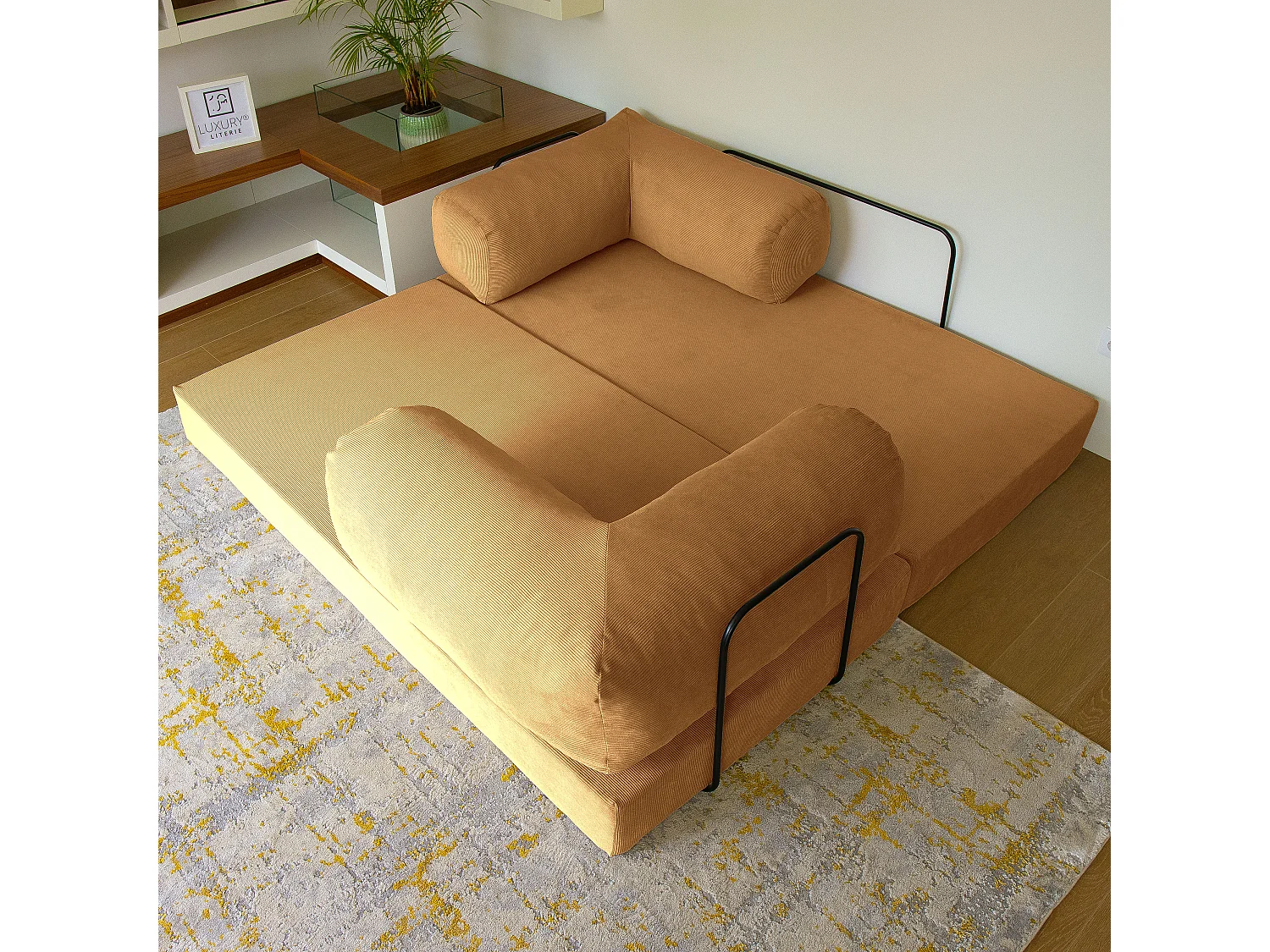 Canapé droit convertible MOUSSINO 3 pl, déhoussable