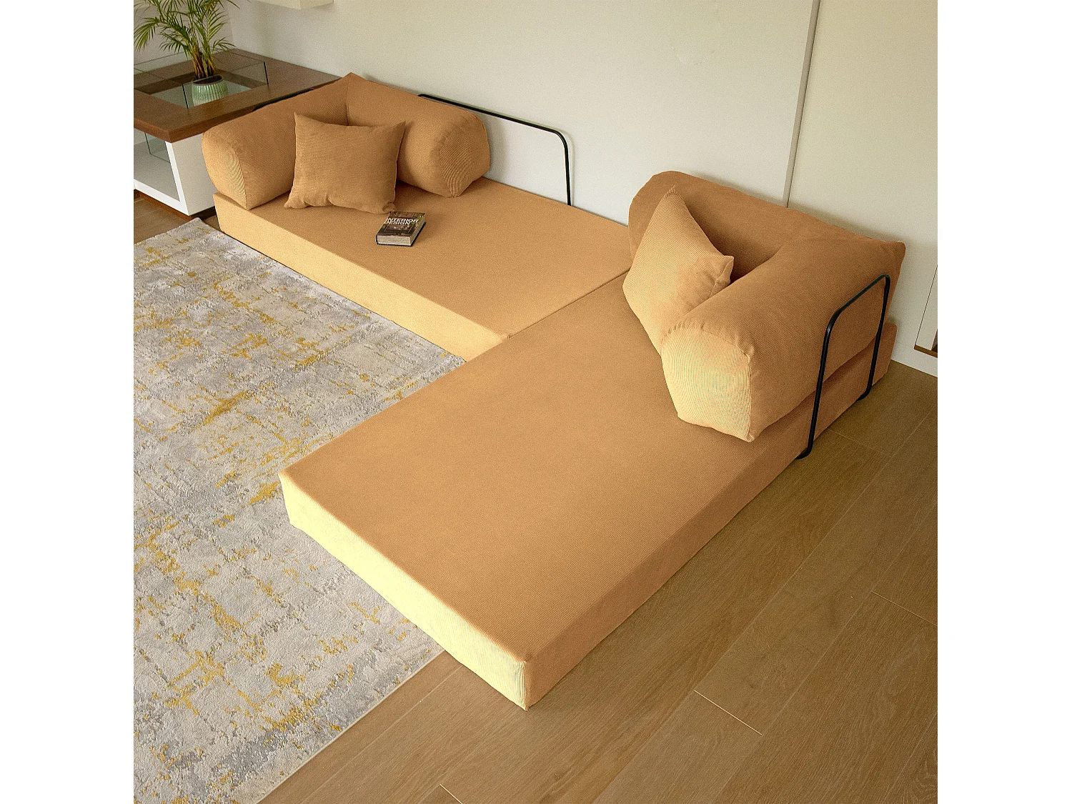 Canapé droit convertible MOUSSINO 3 pl, déhoussable