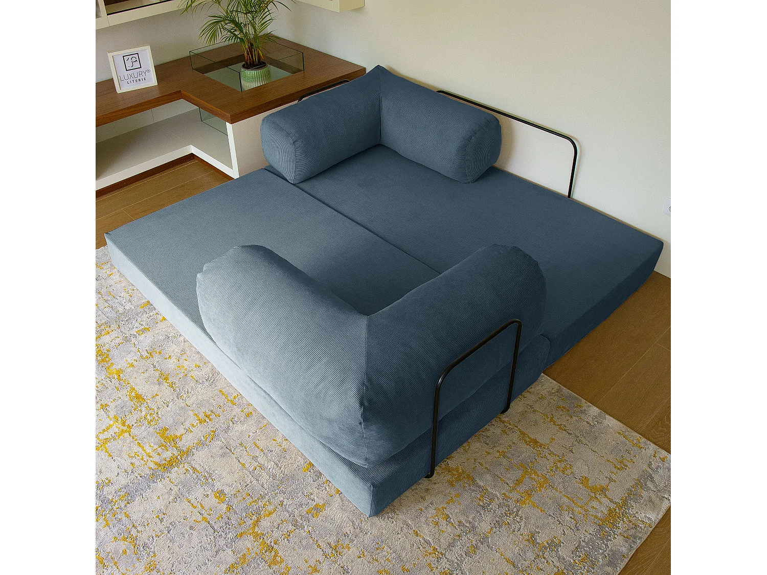 Canapé droit convertible MOUSSINO 3 pl, déhoussable