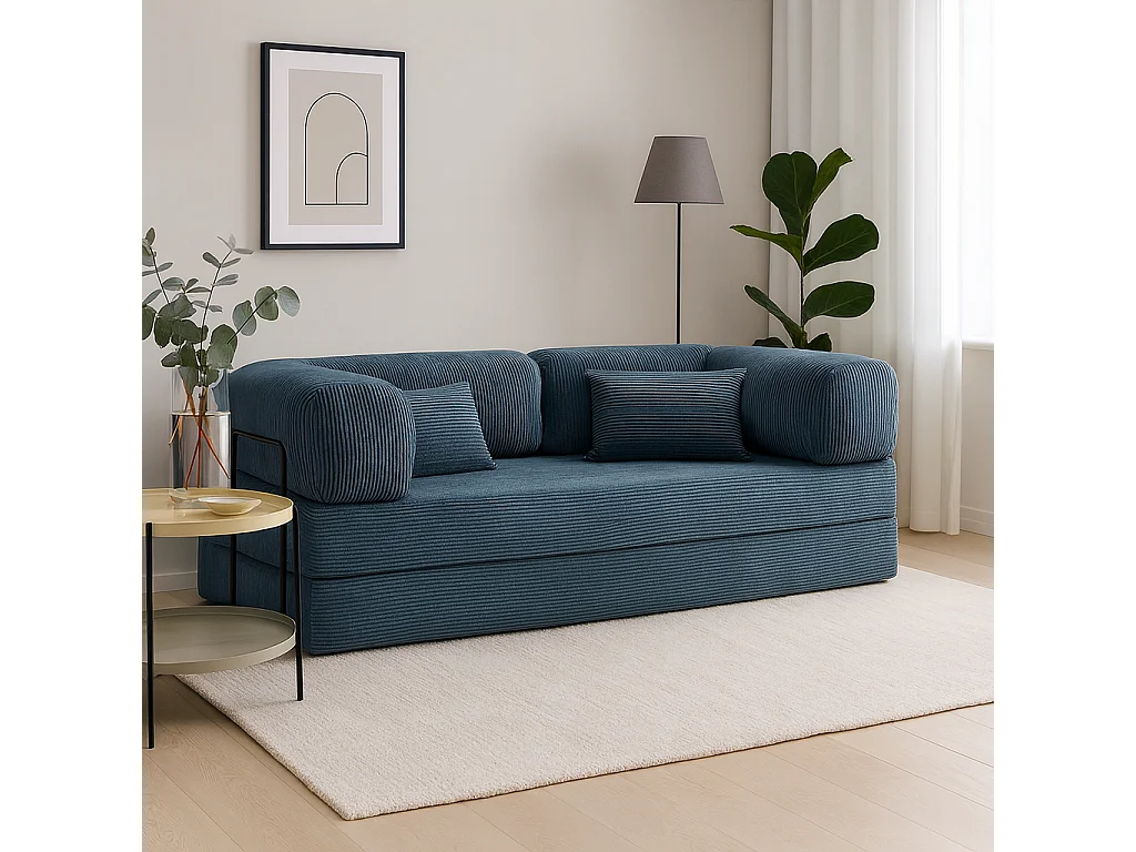 Canapé droit convertible MOUSSINO 3 pl, déhoussable