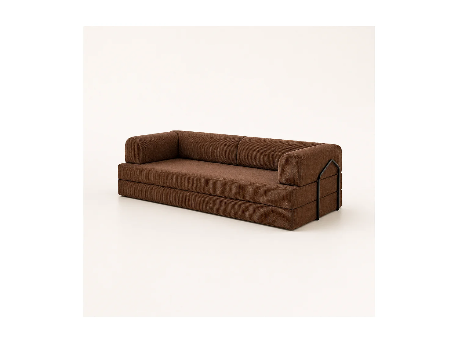 Canapé droit convertible KOMFY 3 pl, déhoussable