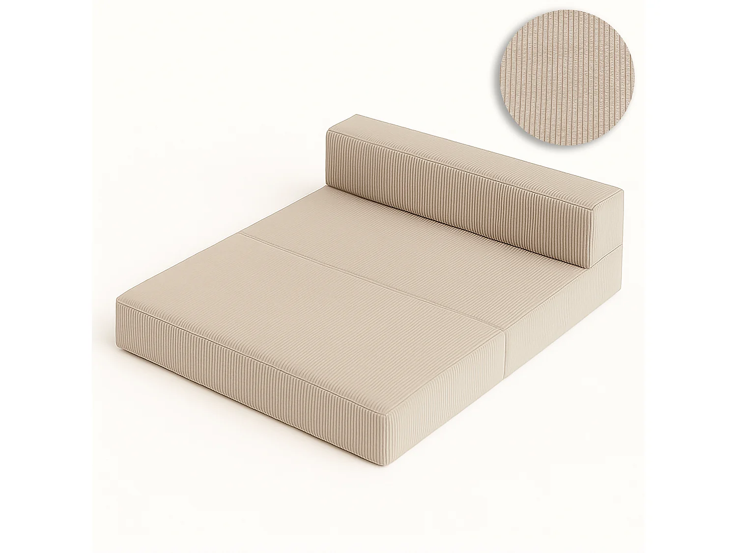 Canapé droit convertible PLIM 2 en 1 2 pl, déhoussable