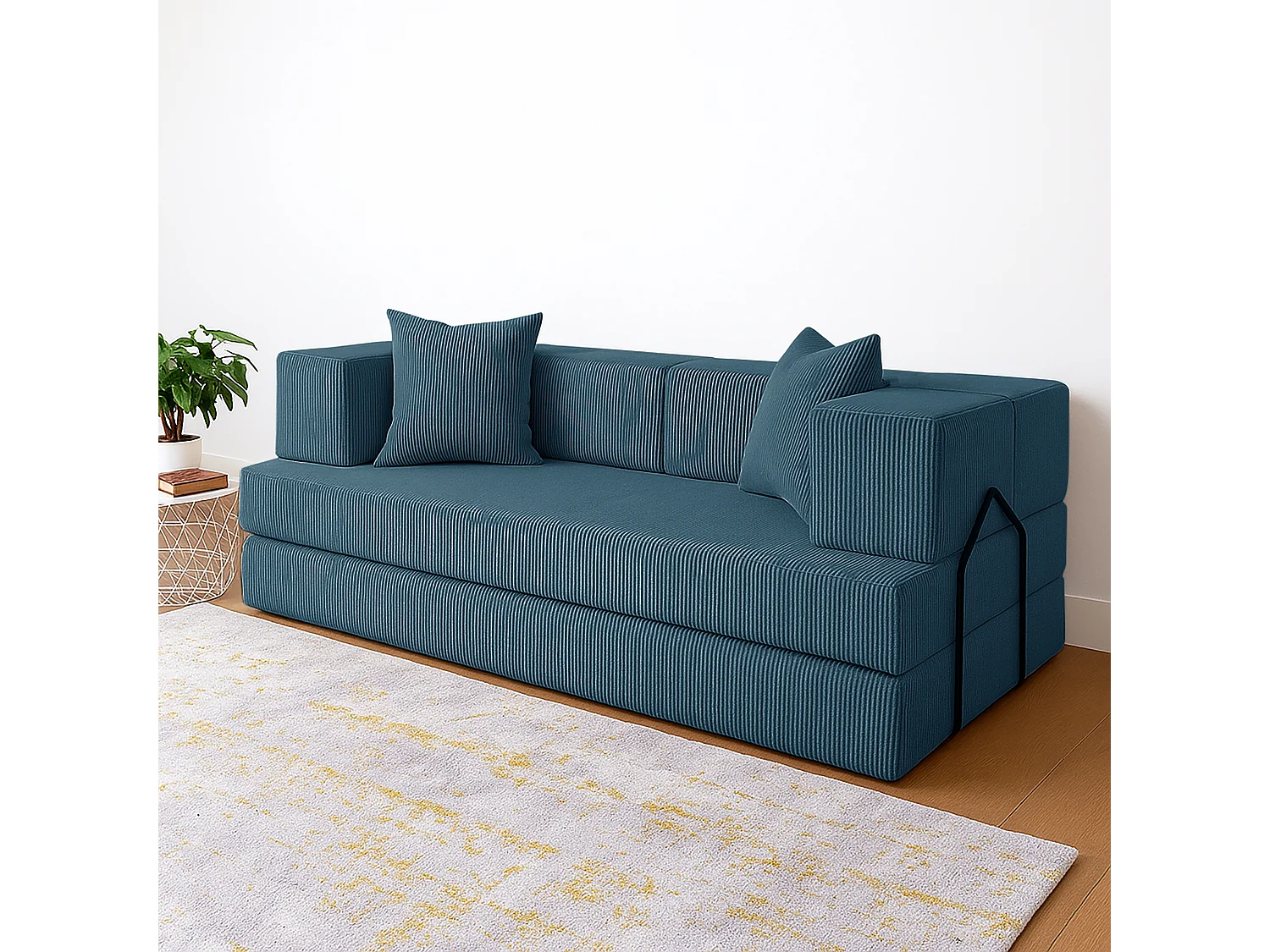 Canapé droit convertible FLEXIMOOD 3 pl, déhoussable
