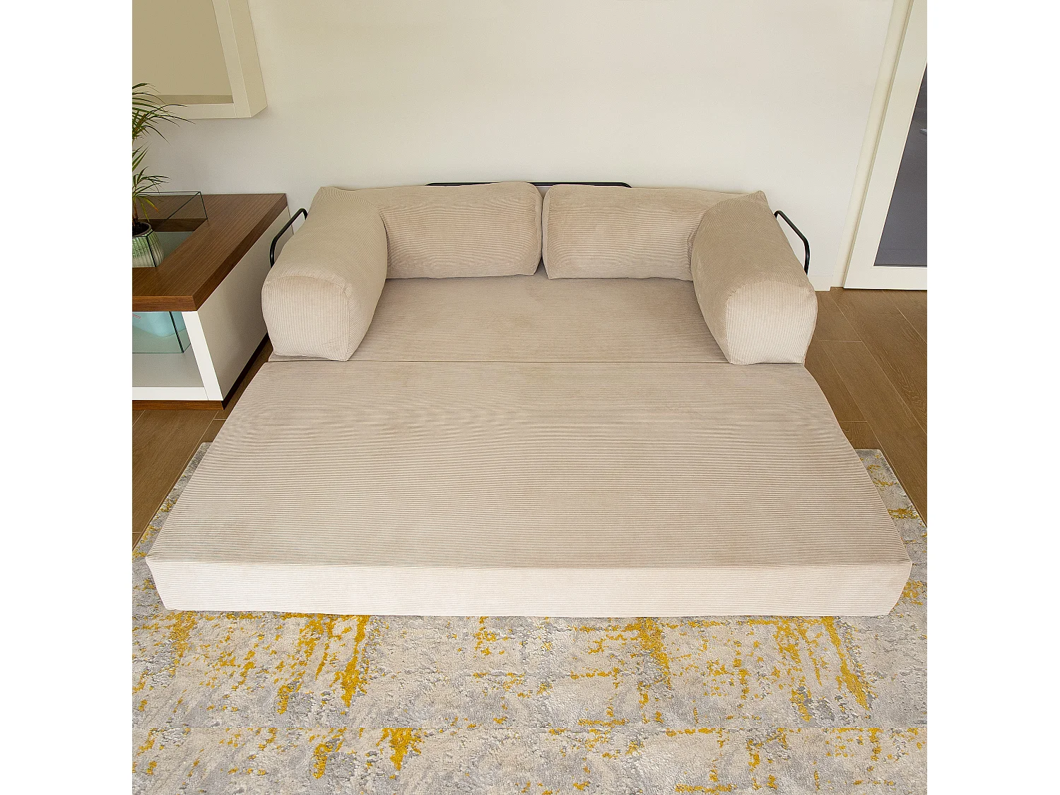 Canapé droit convertible MOUSSINO 3 pl, déhoussable