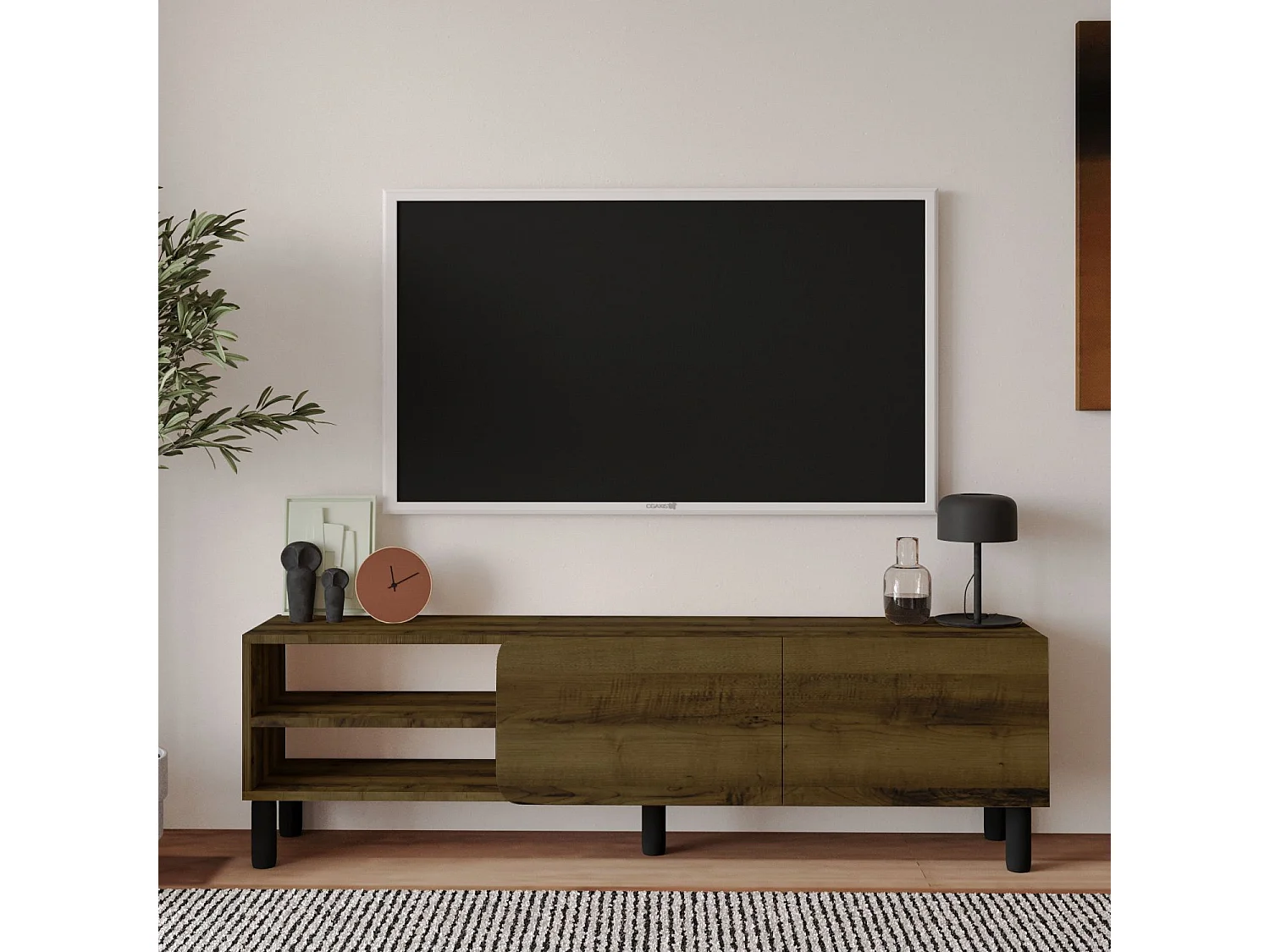 Moderne River Antique Walnut TV-standaard - 150 x 31,4 x 48,2 cm