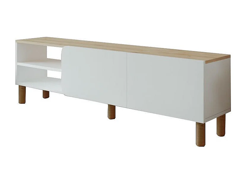 Moderne witte tv-standaard "River" - 150 x 31 x 48 cm - Hoogwaardig hout