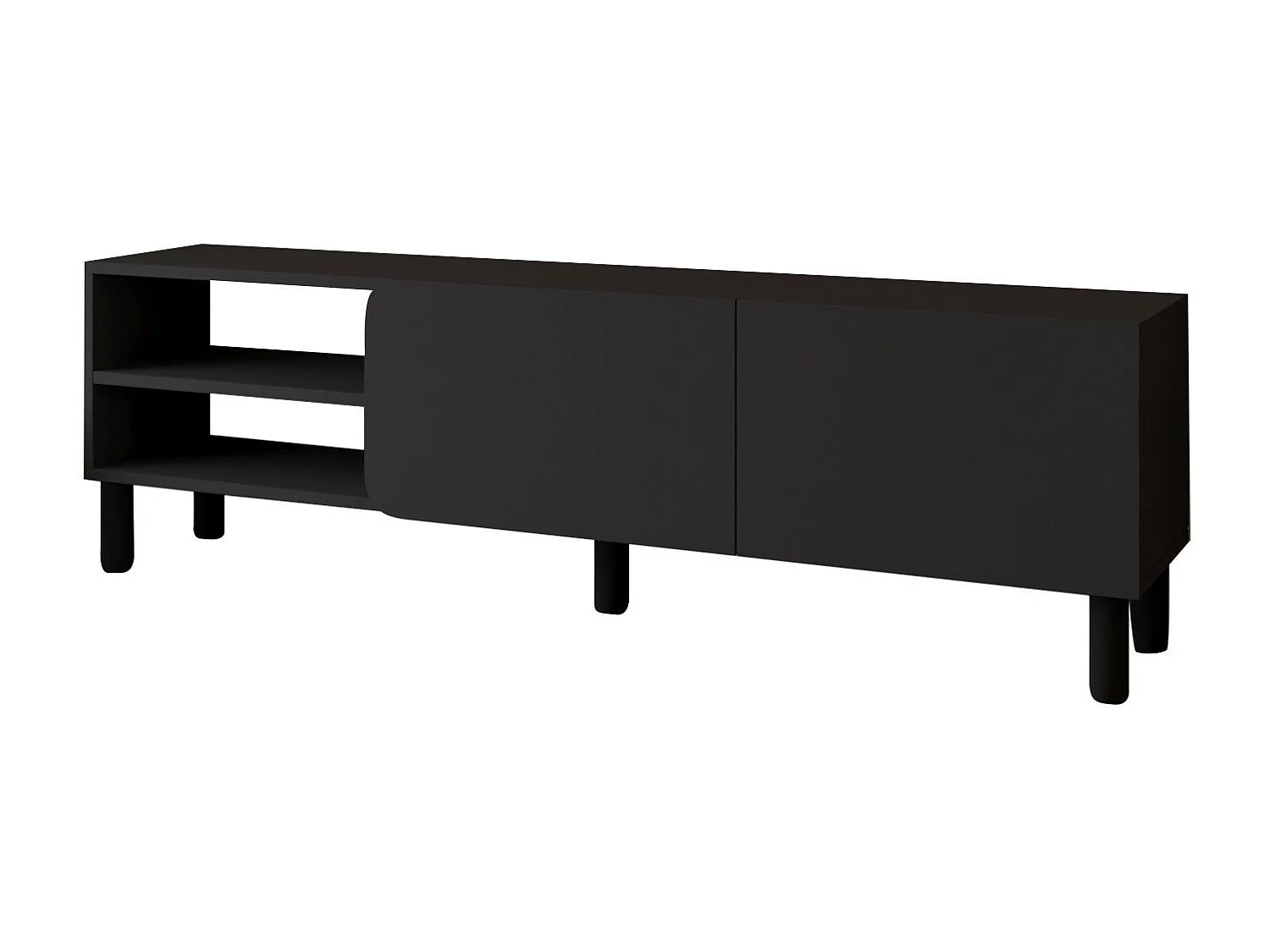 Modern Antraciet Houten TV-meubel "River" - 150 x 31.4 x 48.2 cm - Hanah Home Collectie