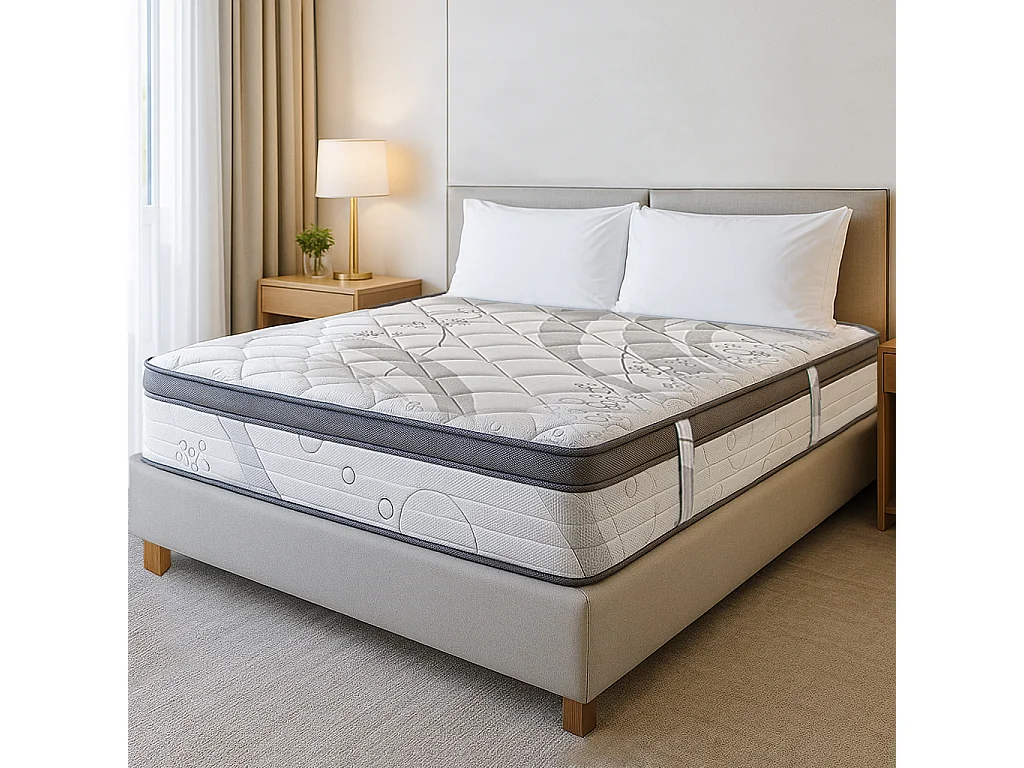 Matelas Relaxation, 27cm, Ressorts Ensachés, Mousse Haute Densité, Indépendance du Couchage, Soutien Equilibré