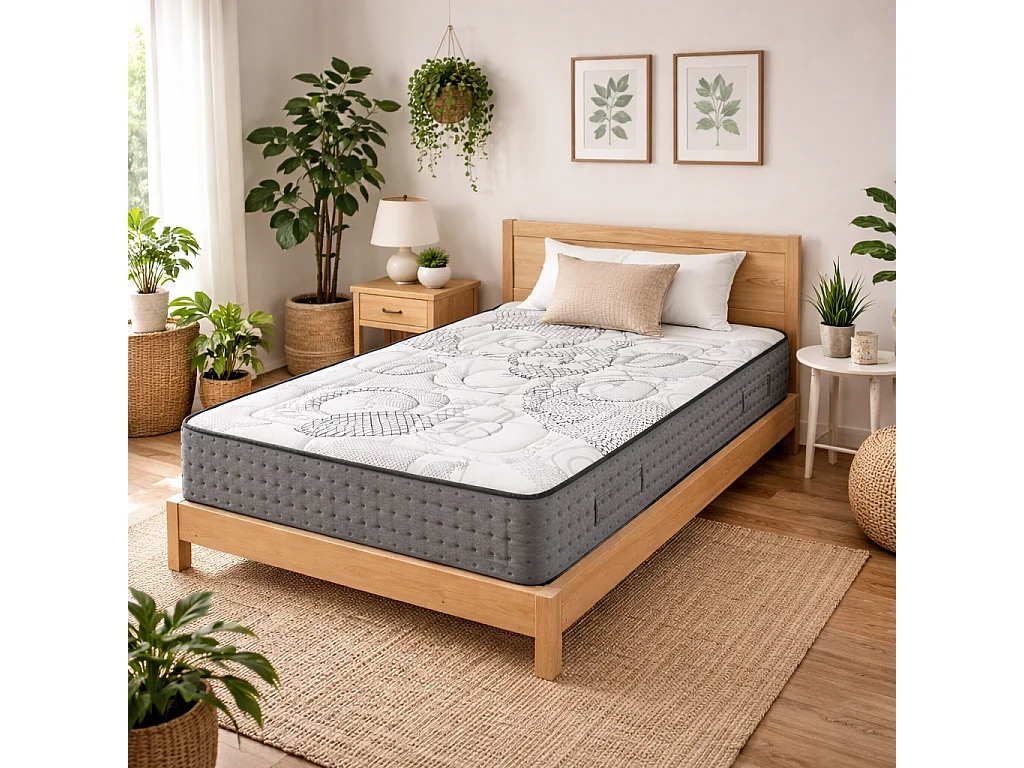 Matelas BestPrime, 26cm, ressorts ensachés, mousse haute densité, indépendance du couchage, réversible