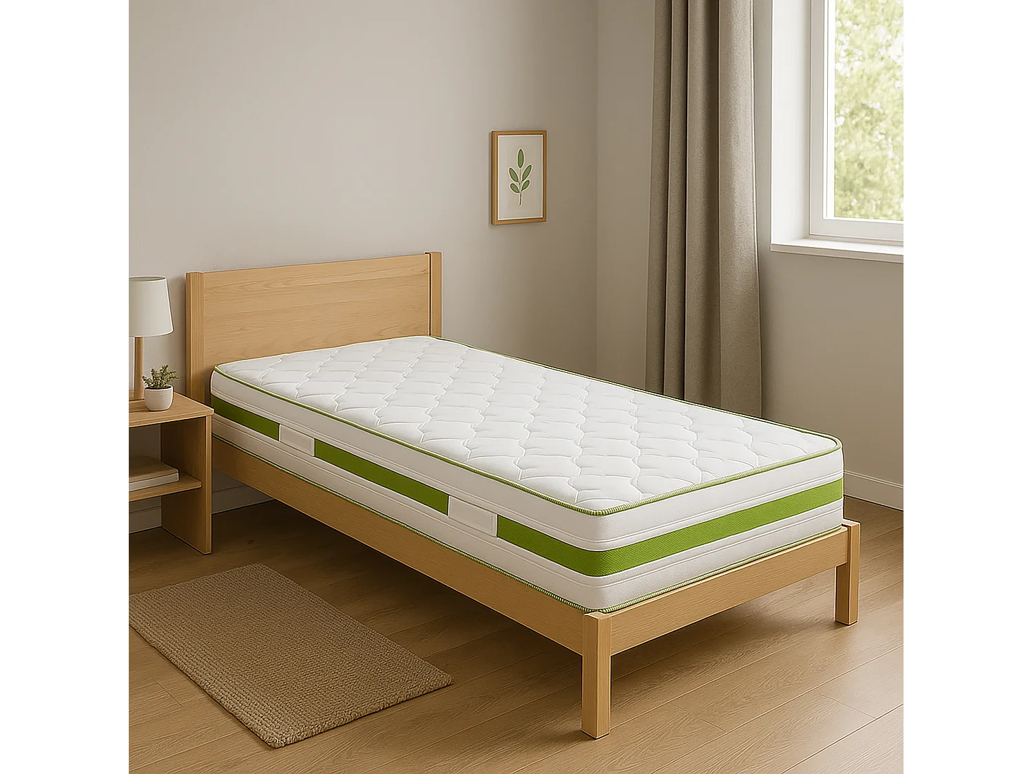 Matelas Rêverie, 30 cm, mousse haute densité, ferme, réversible + oreiller(s) + couette