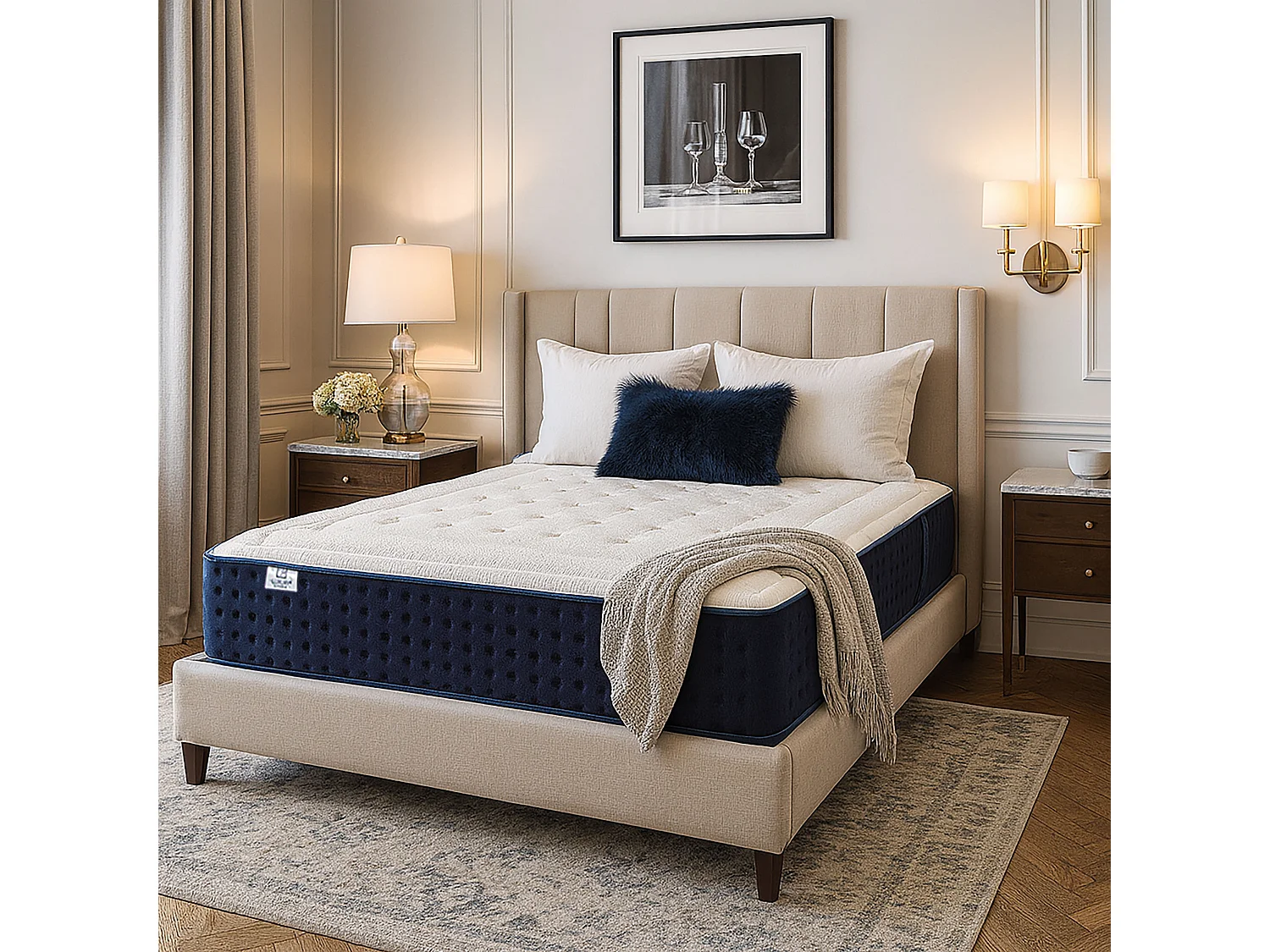 Matelas Nuage, 22cm, mi-ferme, mousse haute densité, indépendance du couchage, réversible