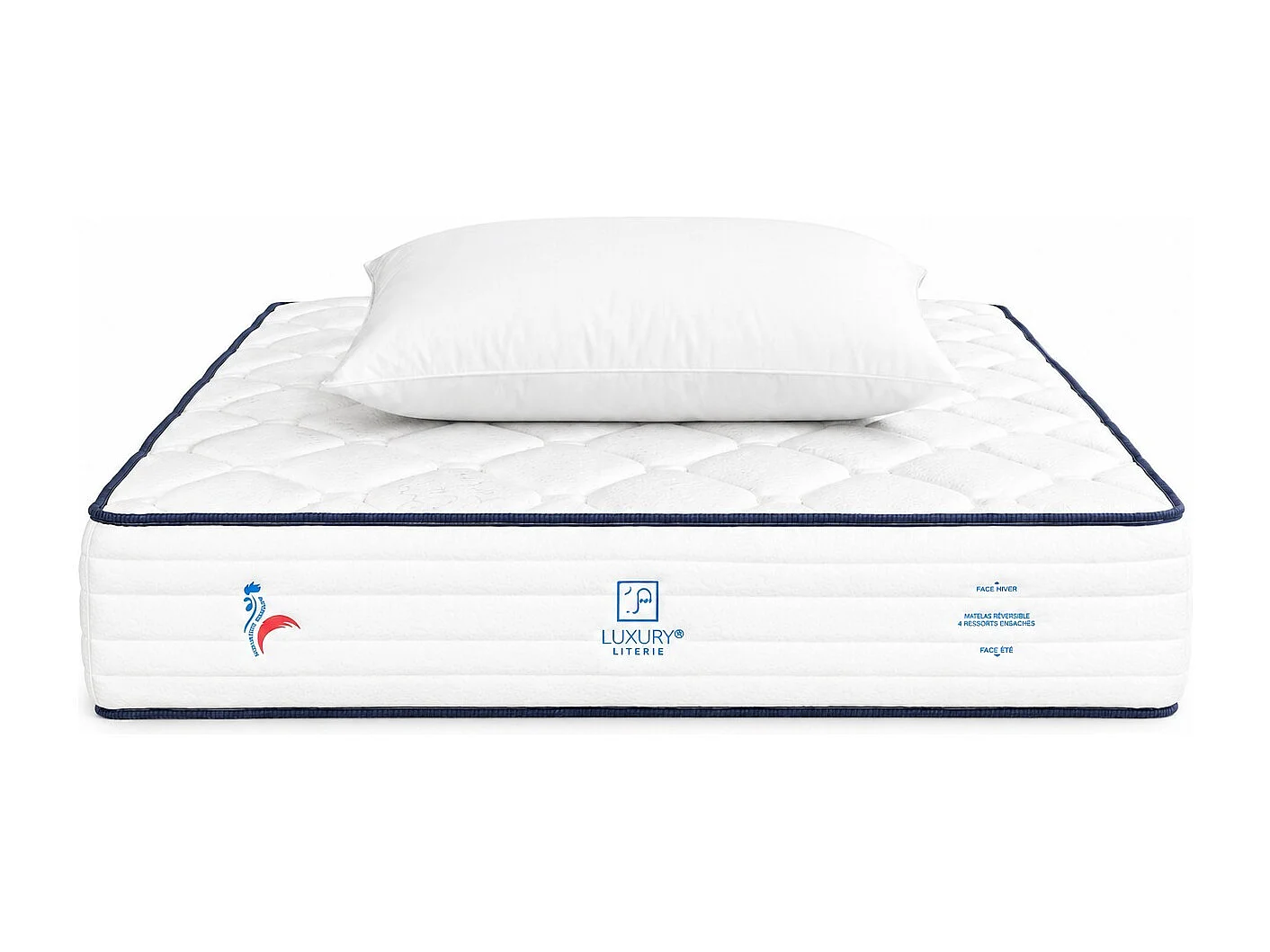 Matelas Patriote, 30cm, Ressorts Ensachés, Indépendance du Couchage, Soutien ferme + oreiller(s)