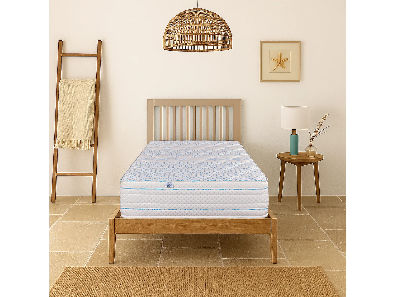 Matelas Thermotec, 22 cm, mousse haute densité, ferme, indépendance du couchage, réversible