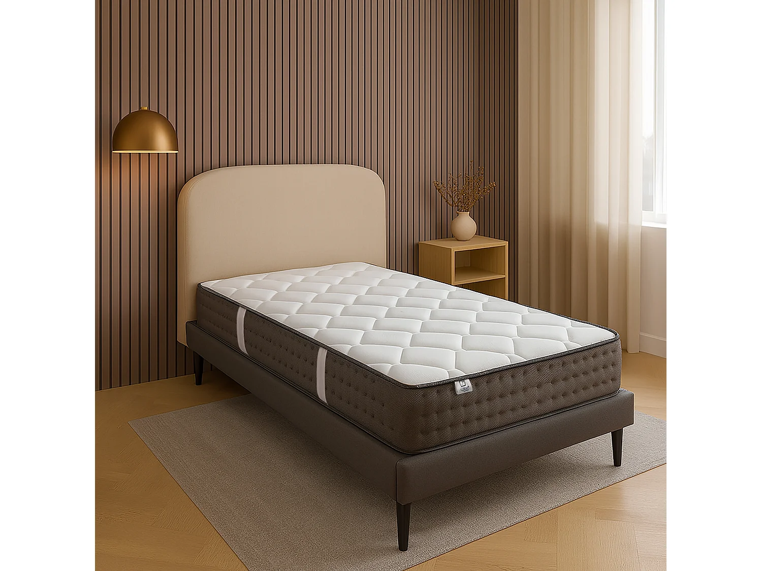 Matelas Zen, 20 cm, mousse haute densité, ferme, indépendance du couchage, réversible