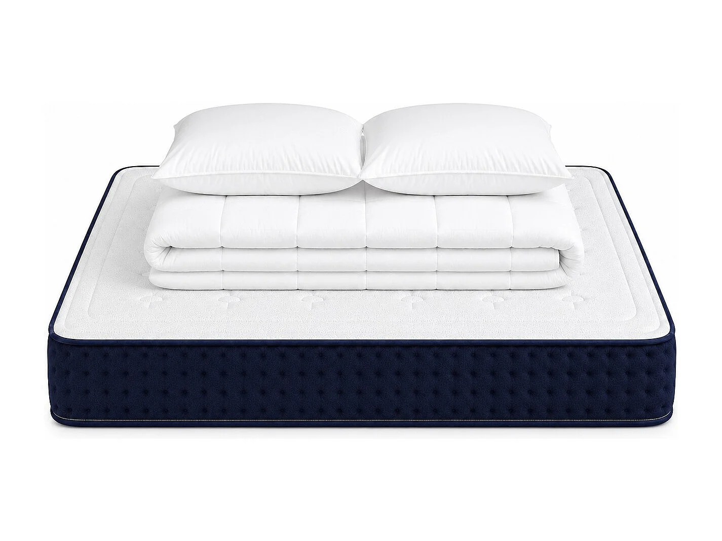 Matelas Nuage, 22 cm, mousse haute densité, mi-ferme, réversible + oreiller(s) + couette