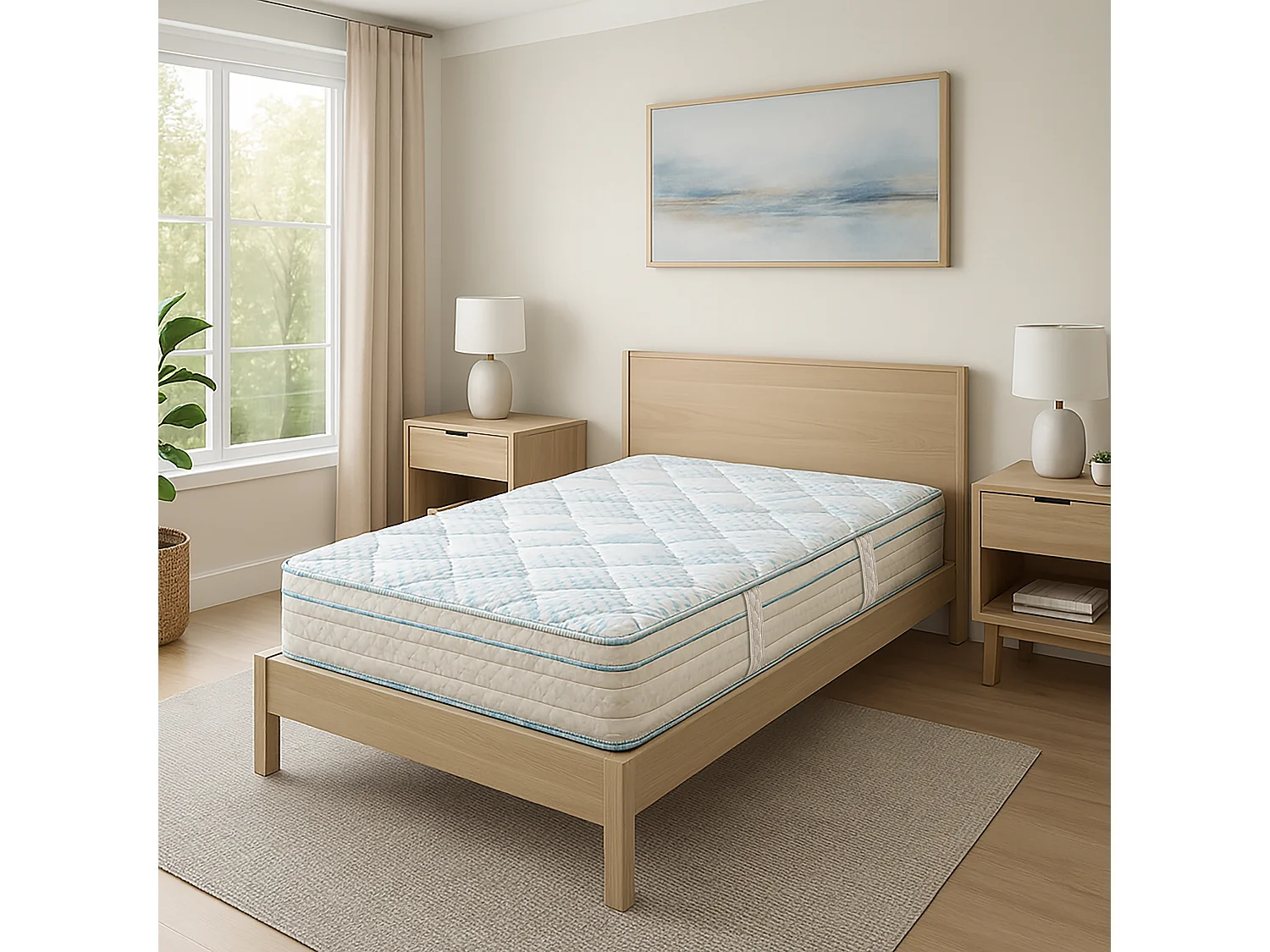 Matelas Powerlux, 22cm, mousse haute densité, ferme, indépendance du couchage, réversible