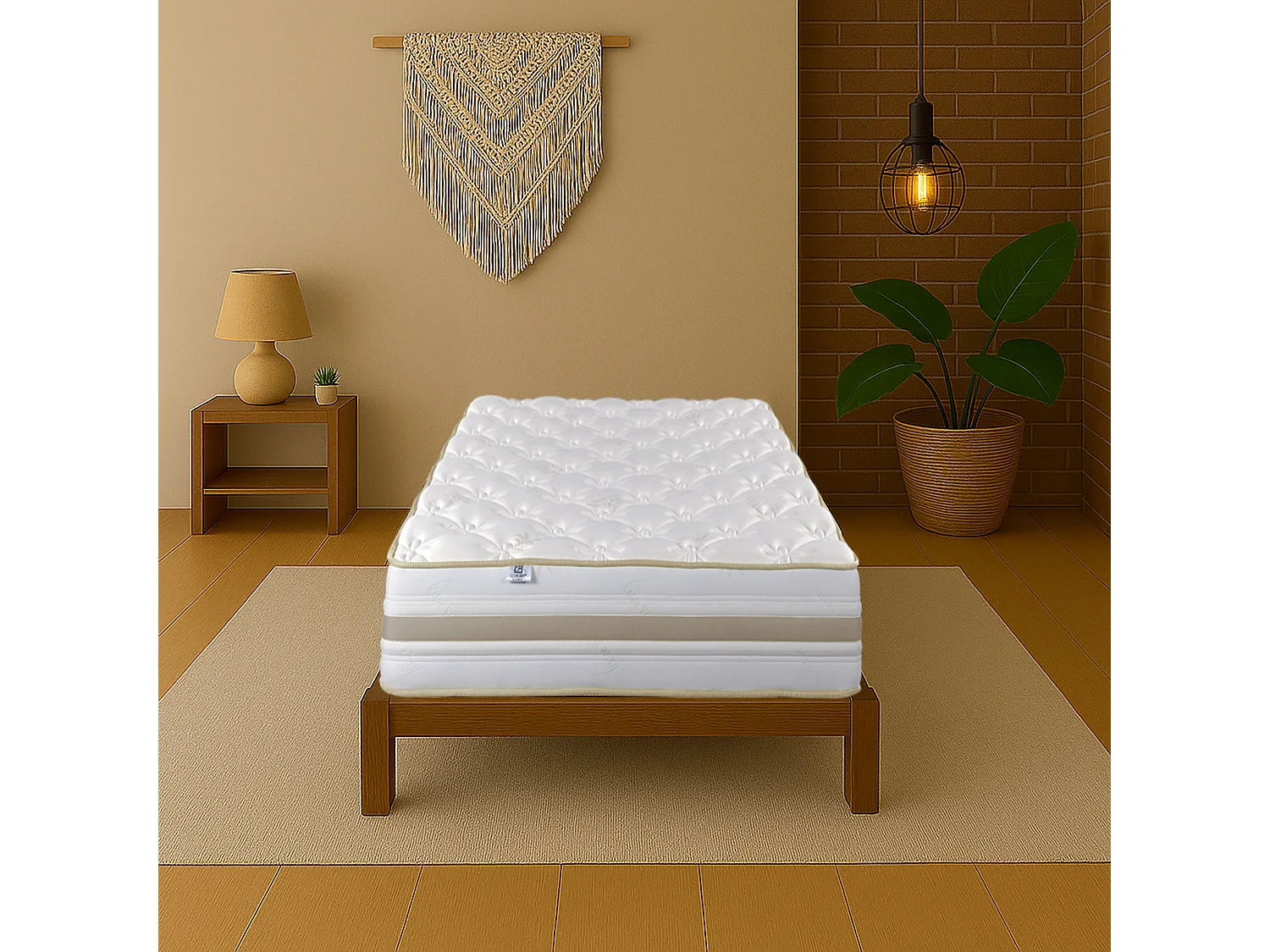 Matelas Rêverie Sable, 30cm, mousse haute densité, indépendance du couchage, réversible