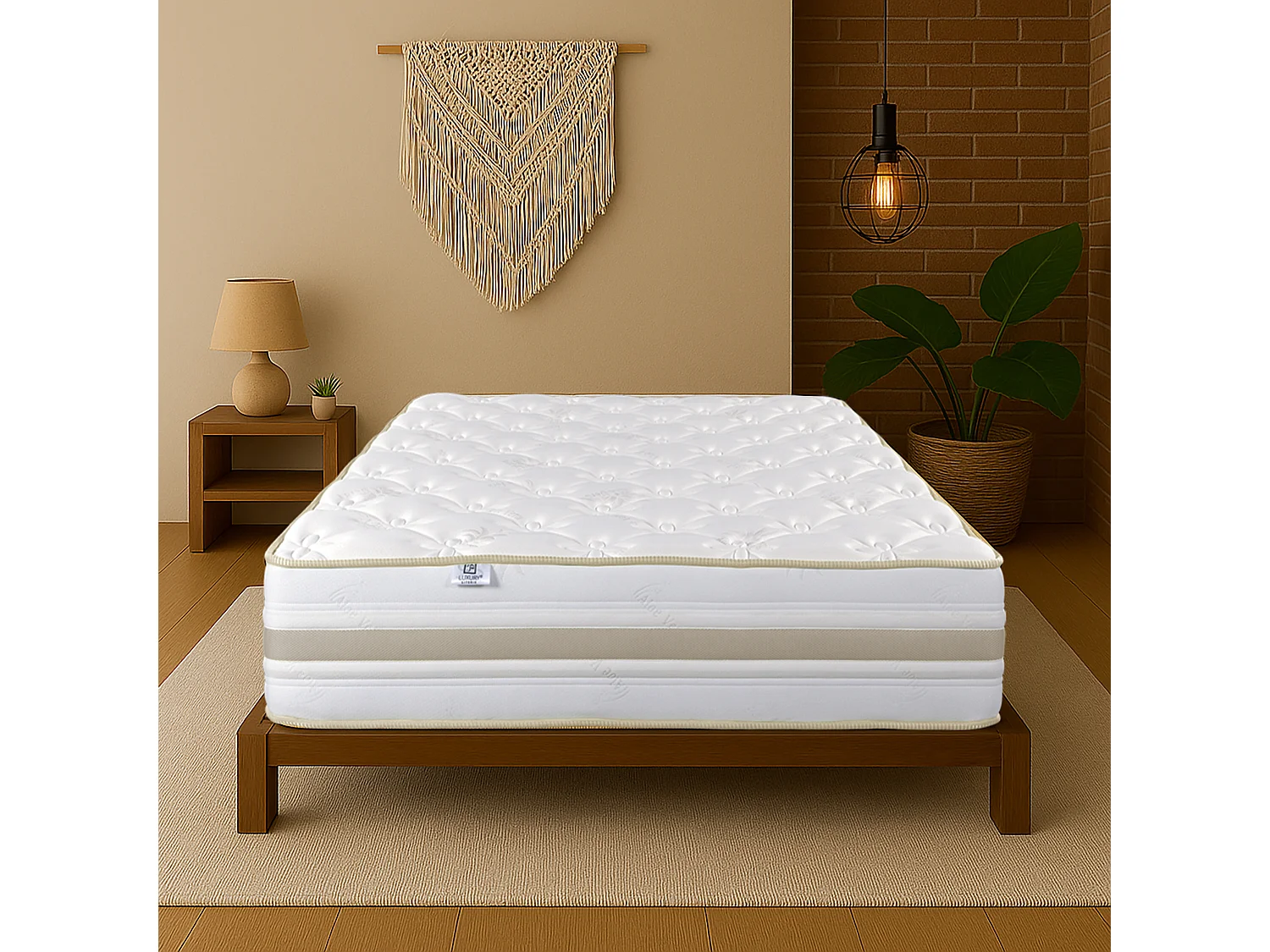 Matelas Rêverie Sable, 30cm, mousse haute densité, indépendance du couchage, réversible