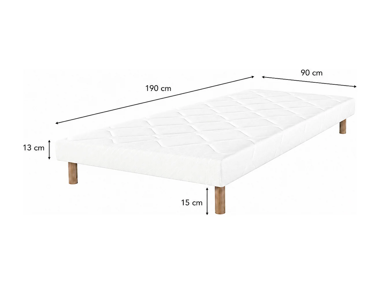 Ensemble matelas Relaxation, 27 cm, ressorts ensachés, Equilibré, réversible + sommier blanc ep 13cm