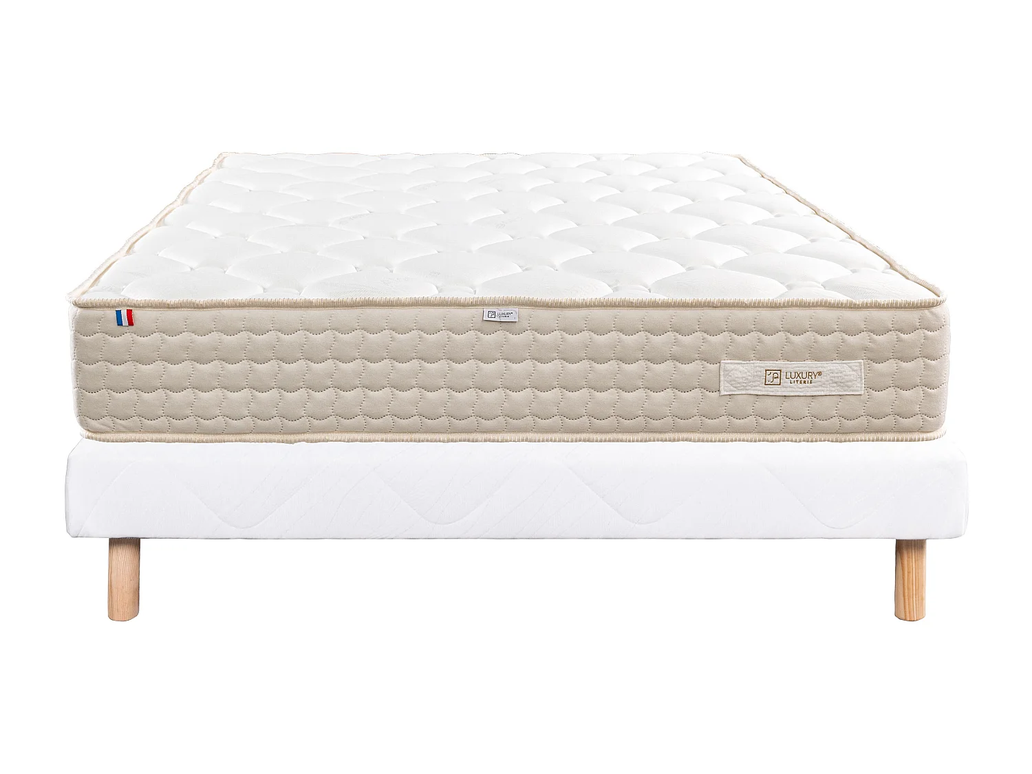 Ensemble matelas Sublime, 20 cm, mousse haute densité, ferme, réversible + sommier blanc ep 13cm