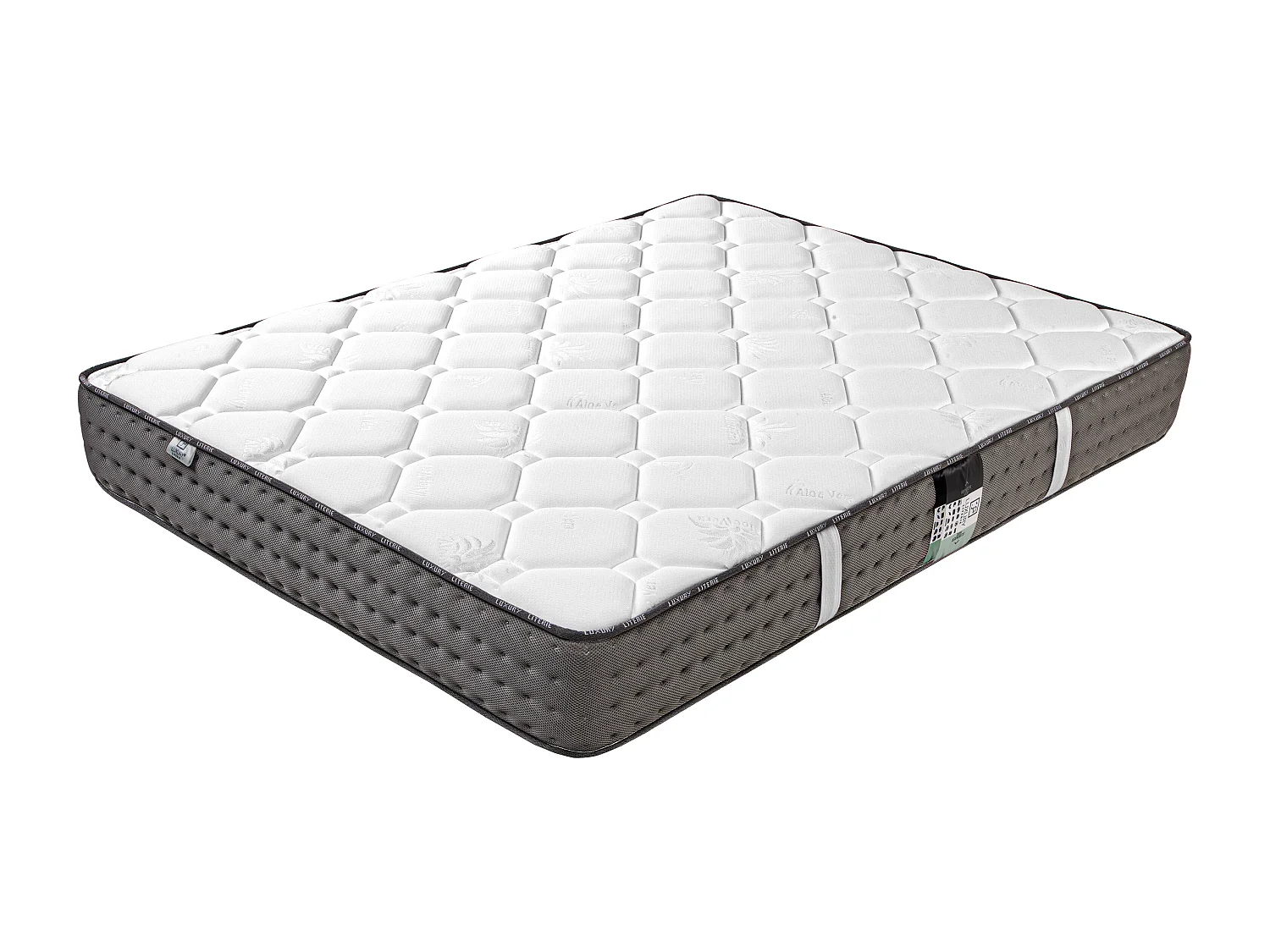 Ensemble matelas Zen, 20 cm, mousse haute densité, ferme, réversible + sommier blanc ep 13cm