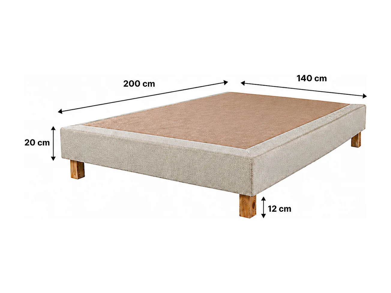 Ensemble matelas Relaxation, 27 cm, ressorts ensachés, Equilibré, réversible + sommier beige ep20cm