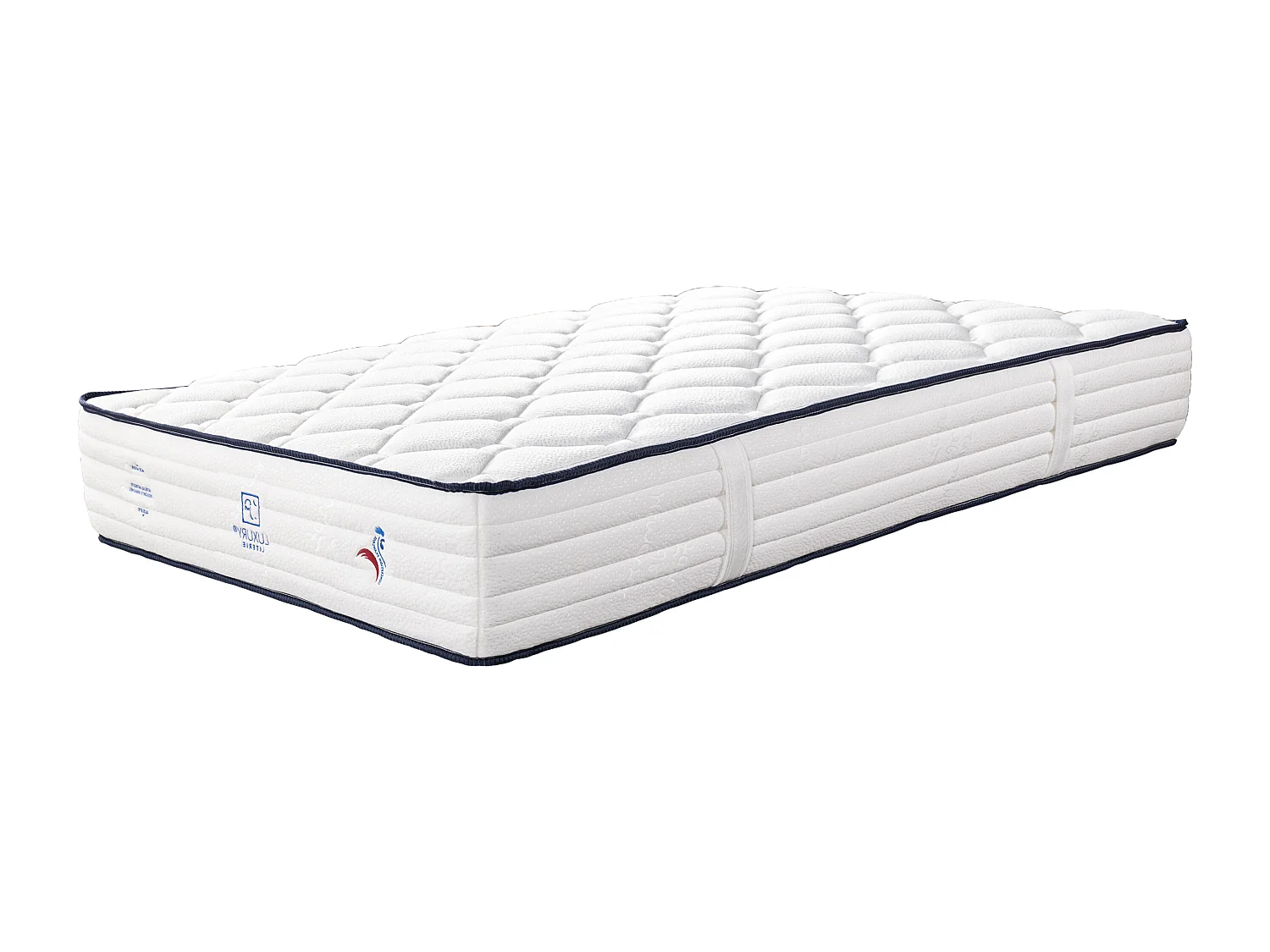 Ensemble matelas Patriote, 30 cm, ressorts ensachés, ferme, réversible + sommier beige ep20cm + oreiller + couette