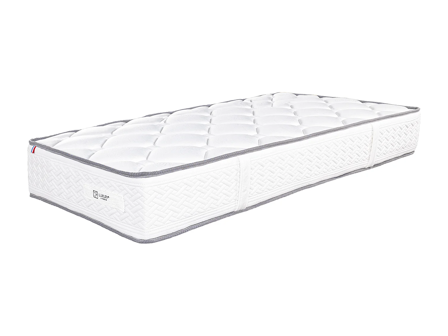 Ensemble matelas Iris, 20 cm, mousse haute densité, ferme, réversible + sommier blanc ep 13cm