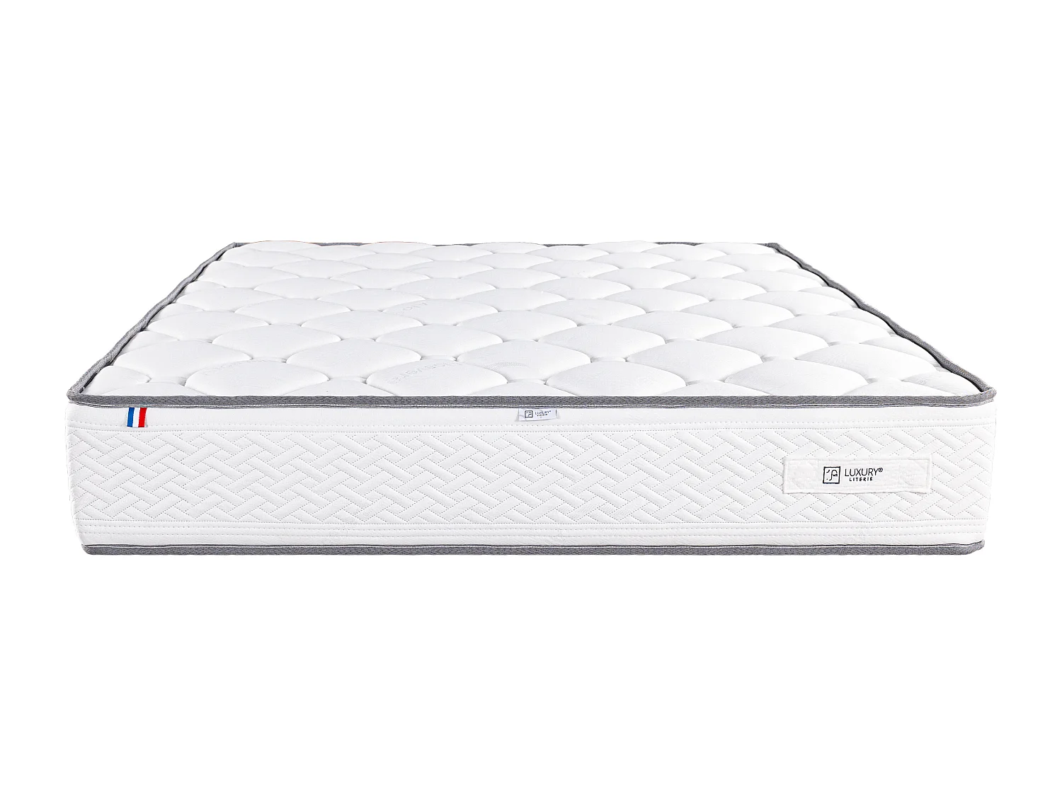 Ensemble matelas Iris, 20 cm, mousse haute densité, ferme, réversible + sommier blanc ep 13cm