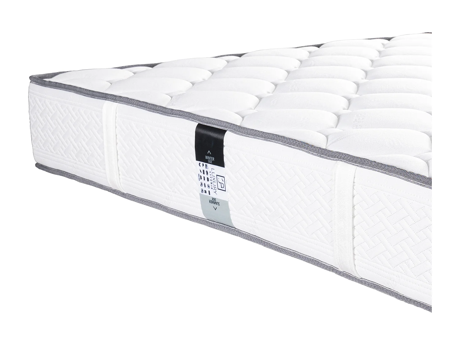 Ensemble matelas Iris, 20 cm, mousse haute densité, ferme, réversible + sommier blanc ep 13cm