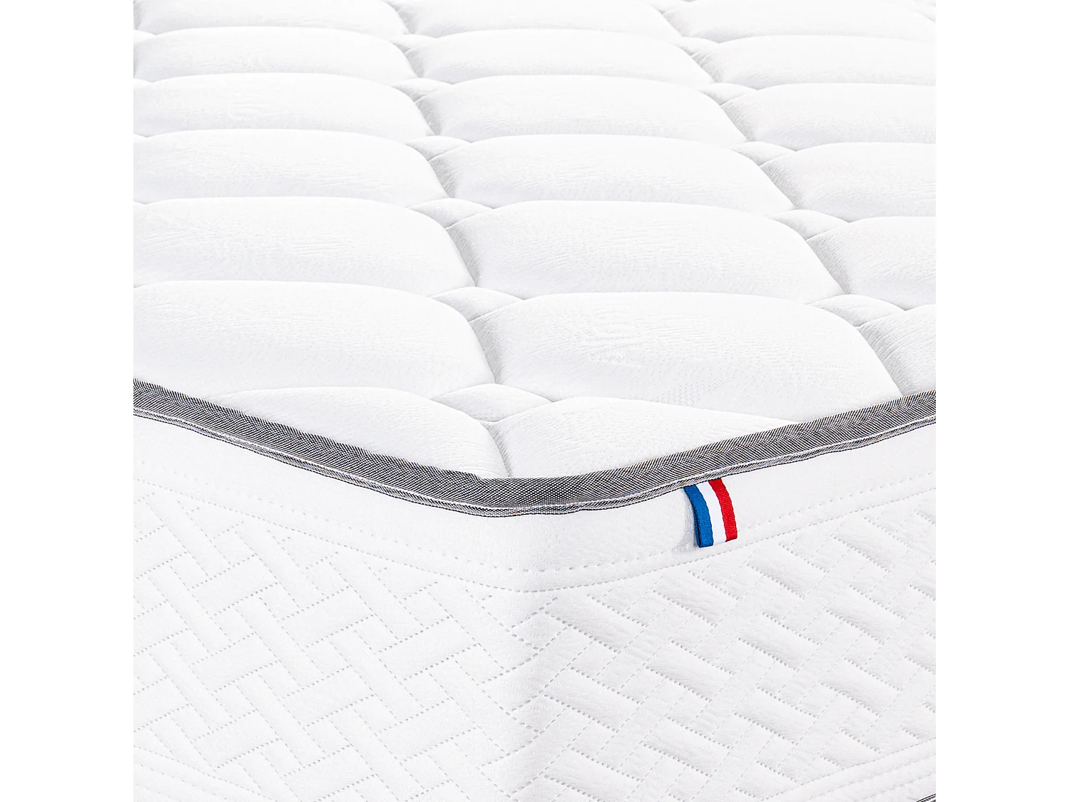 Ensemble matelas Iris, 20 cm, mousse haute densité, ferme, réversible + sommier blanc ep 13cm
